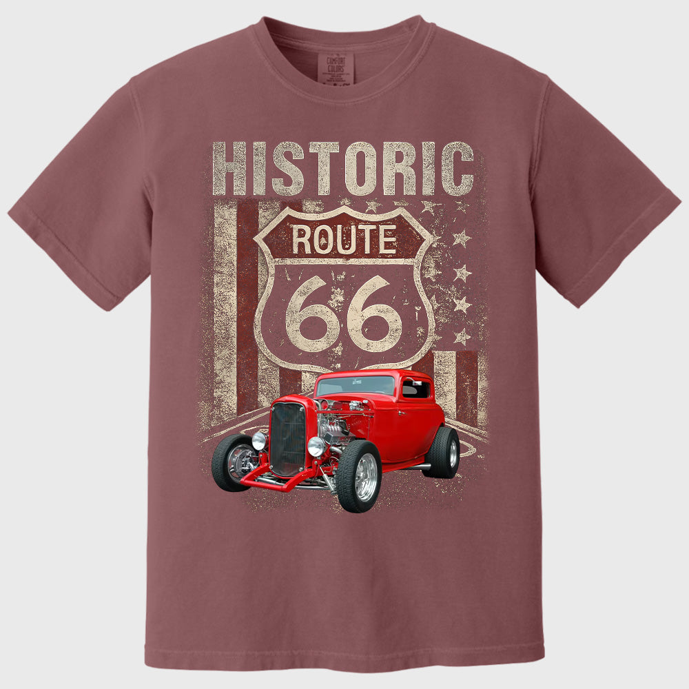 Historic U.S.A. Route 66 - Custom Photo Car Shirt - Gift For Car Lovers A2110 Pt99