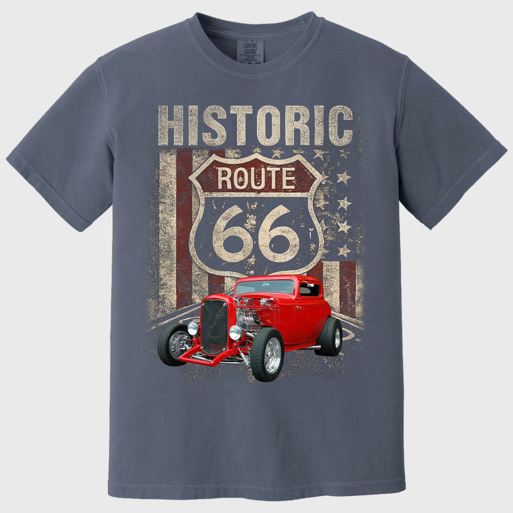 Historic U.S.A. Route 66 - Custom Photo Car Shirt - Gift For Car Lovers A2110 Pt99