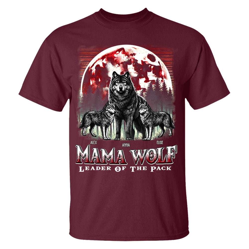 Wolf Mama Leader Of The Pack - Personalized Shirt For Mom Nh00