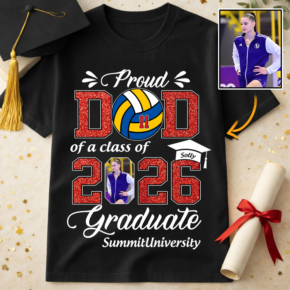 Personalized Volleyball Graduation Shirt Class of 2026 Custom Senior Shirt Family Graduation Gift Volleyball Senior 2026 Shirt Na02 T24
