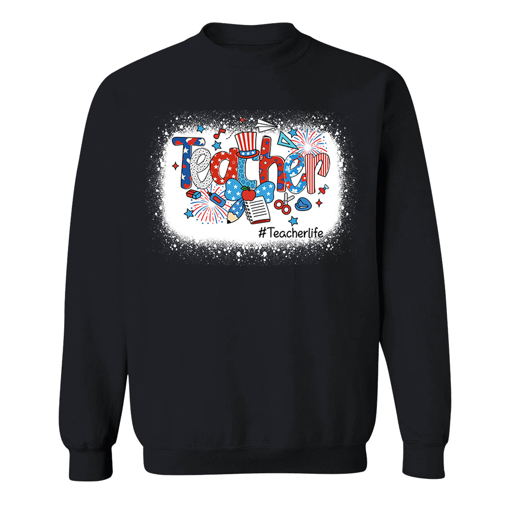 Personalized Teacher 4th of July Shirt - Custom Teacher's Level Nh00
