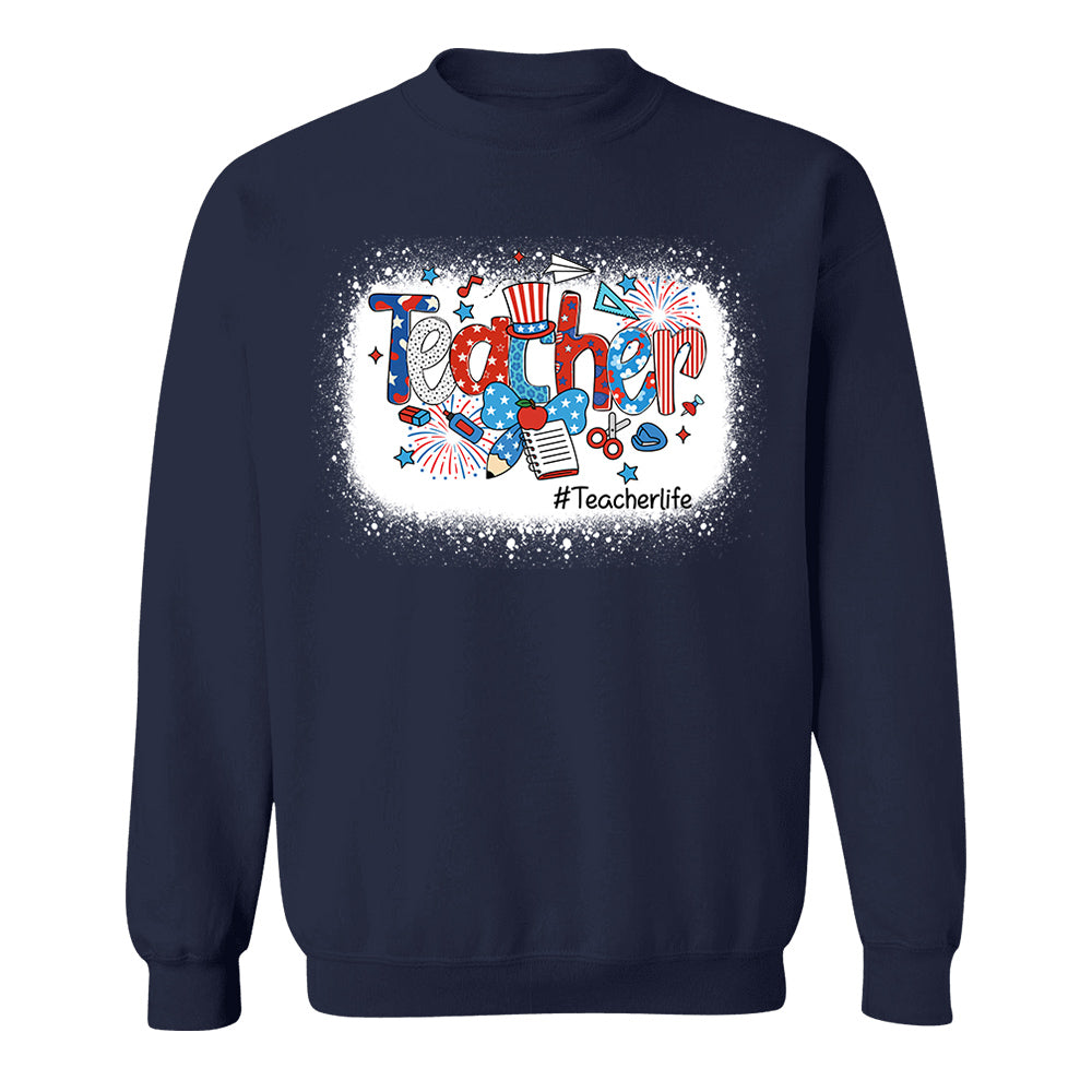 Personalized Teacher 4th of July Shirt - Custom Teacher's Level Nh00