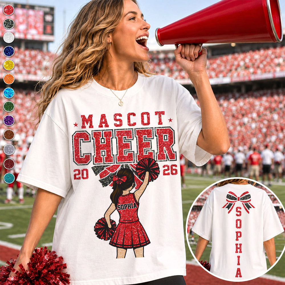 Personalized Cheerleader Shirt - Custom Cheer Team Name T-Shirt, Cheer Game Day Shirt for Mom Na02 VH01