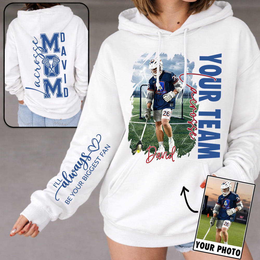 Custom Photo Lacrosse Shirt, Personalized  Mom Shirt, Lacrosse Hoodie, Lacrosse Dad Sweatshirt T1807