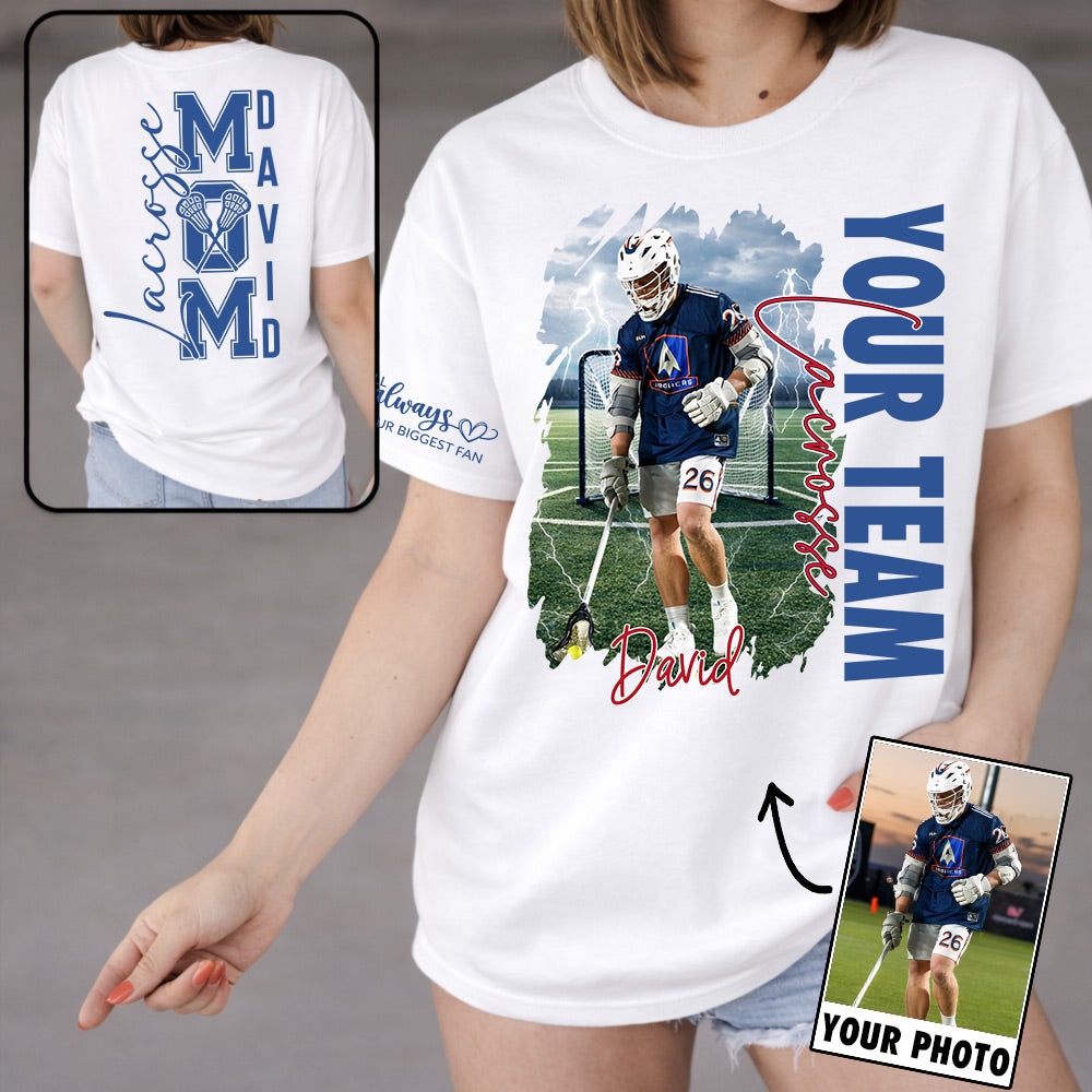 Custom Photo Lacrosse Shirt, Personalized  Mom Shirt, Lacrosse Hoodie, Lacrosse Dad Sweatshirt T1807