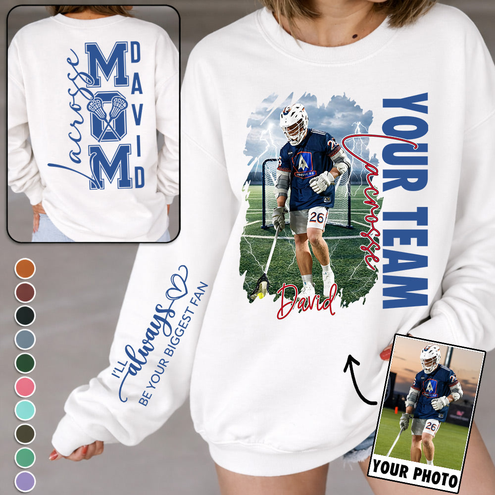 Custom Photo Lacrosse Shirt, Personalized  Mom Shirt, Lacrosse Hoodie, Lacrosse Dad Sweatshirt T1807