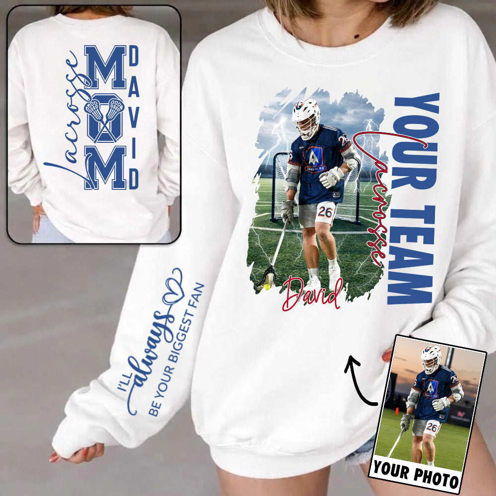 Custom Photo Lacrosse Shirt, Personalized  Mom Shirt, Lacrosse Hoodie, Lacrosse Dad Sweatshirt T1807