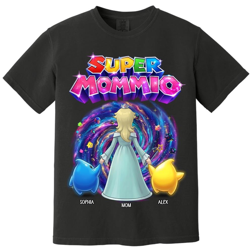 Personalized Super Mommio Galaxy Gaming Shirt, Mother's Day Gifts For Mom L0411 Hv01