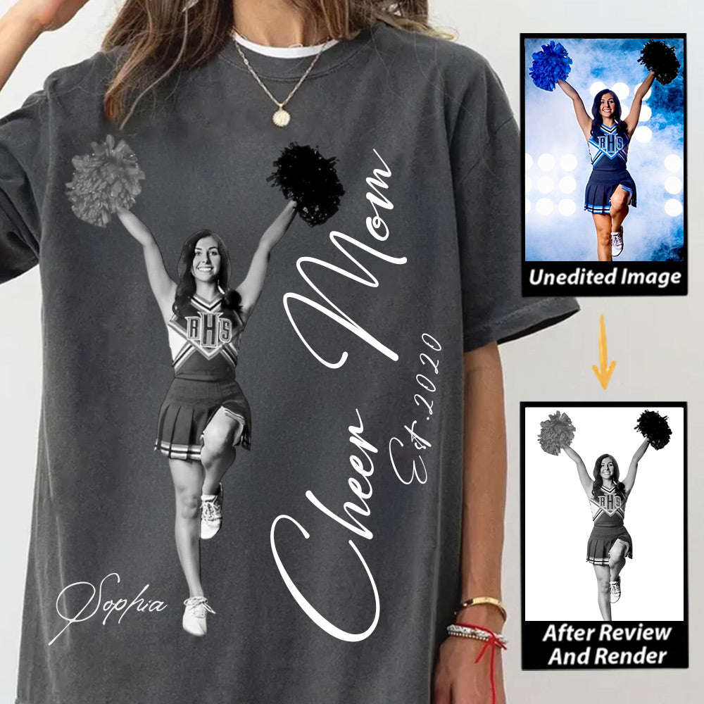 Cheer Mom -I'll Always Be Your Biggest Fan - Washed Tee Retro Bootleg Shirt For Cheerleading Vr2 Na02 Li29