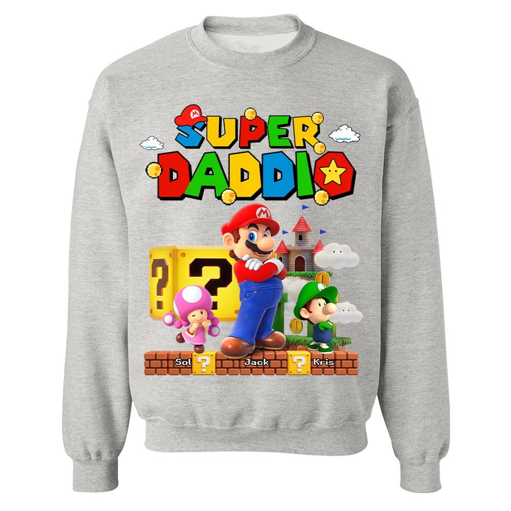 Best Dad Ever Super Daddio, Personalized Daddio Shirt Custom Kids Name, Gift For Dad, Gift For Father's Day Vr2 MI209 Hv01