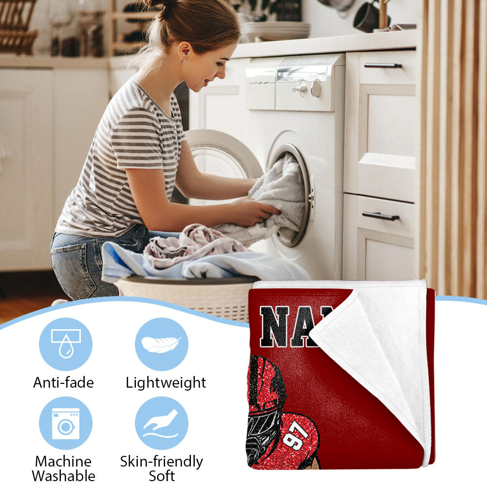 Personalized Football Team Blanket, Football Blanket, Team Football Gift Blanket Na02