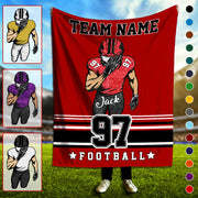 Personalized Football Team Blanket, Football Blanket, Team Football Gift Blanket Na02