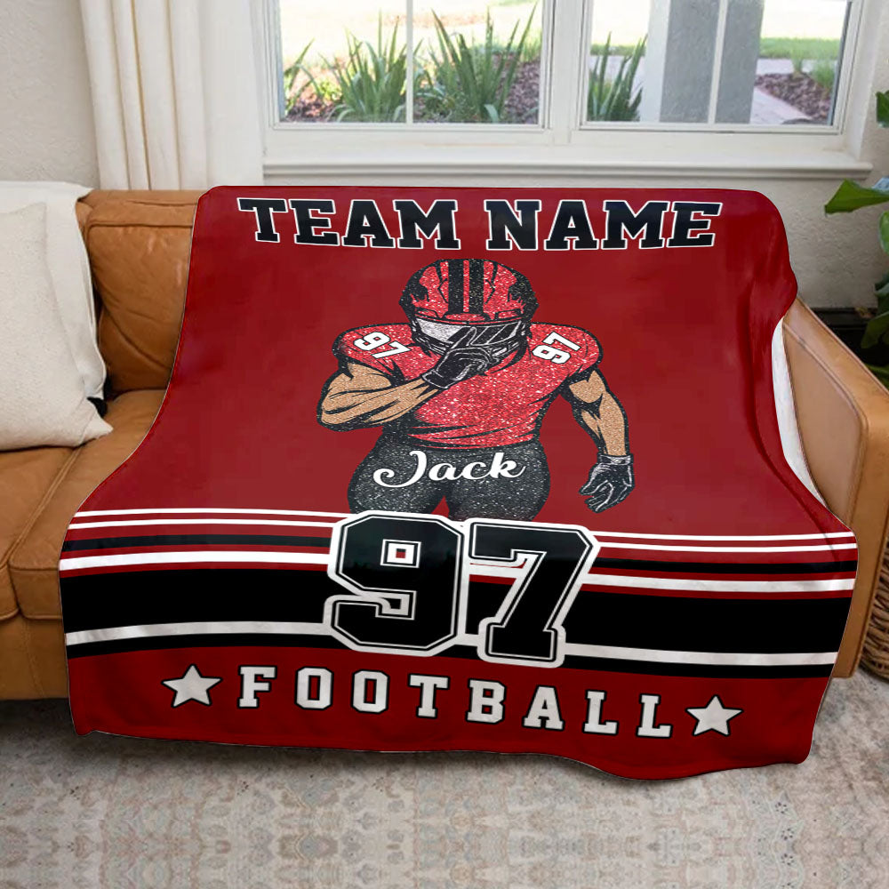 Personalized Football Team Blanket, Football Blanket, Team Football Gift Blanket Na02