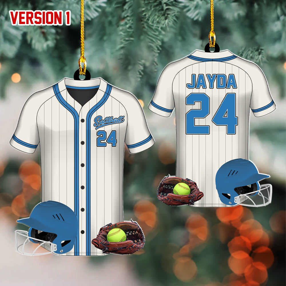 Softball Jersey Personalized Acrylic Ornament For Softball Player - Gift For Softball Lovers