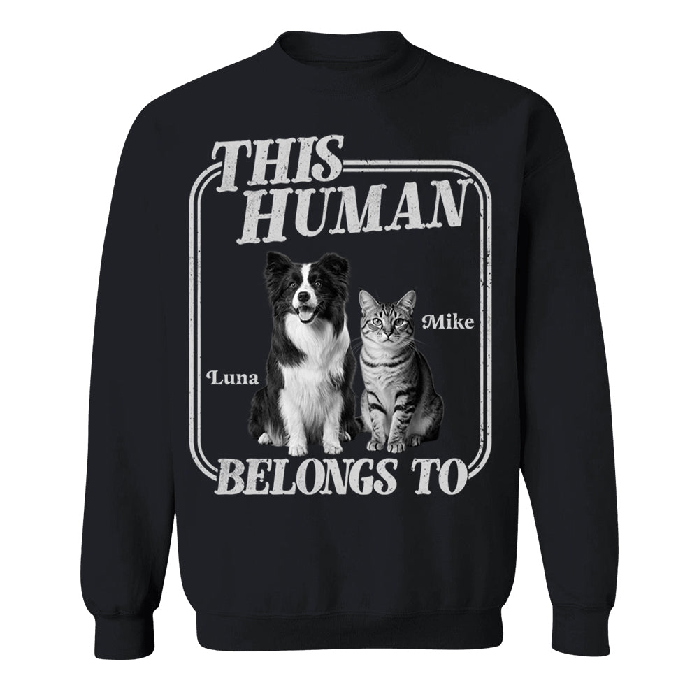 This Human Belongs To - Washed Tee Retro Bootleg Shirt - Personalized Shirt For Dog Lover T1807