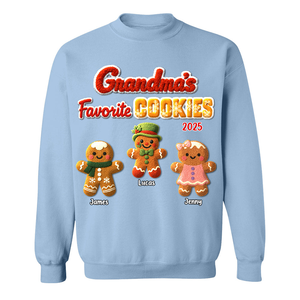 Grandma's Favorite Cookie Crochet Faux Yarn Texture Personalized Shirt Hv01