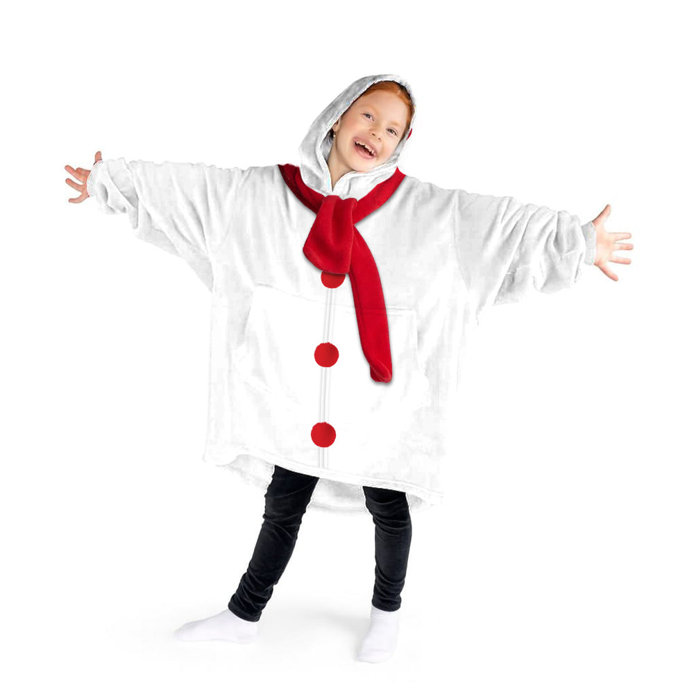 Custom Rudolph & Santa Claus & Elf & Snowman Oversized Fleece Hoodie Matching Christmas Costume for Women Men & Kids Pt99