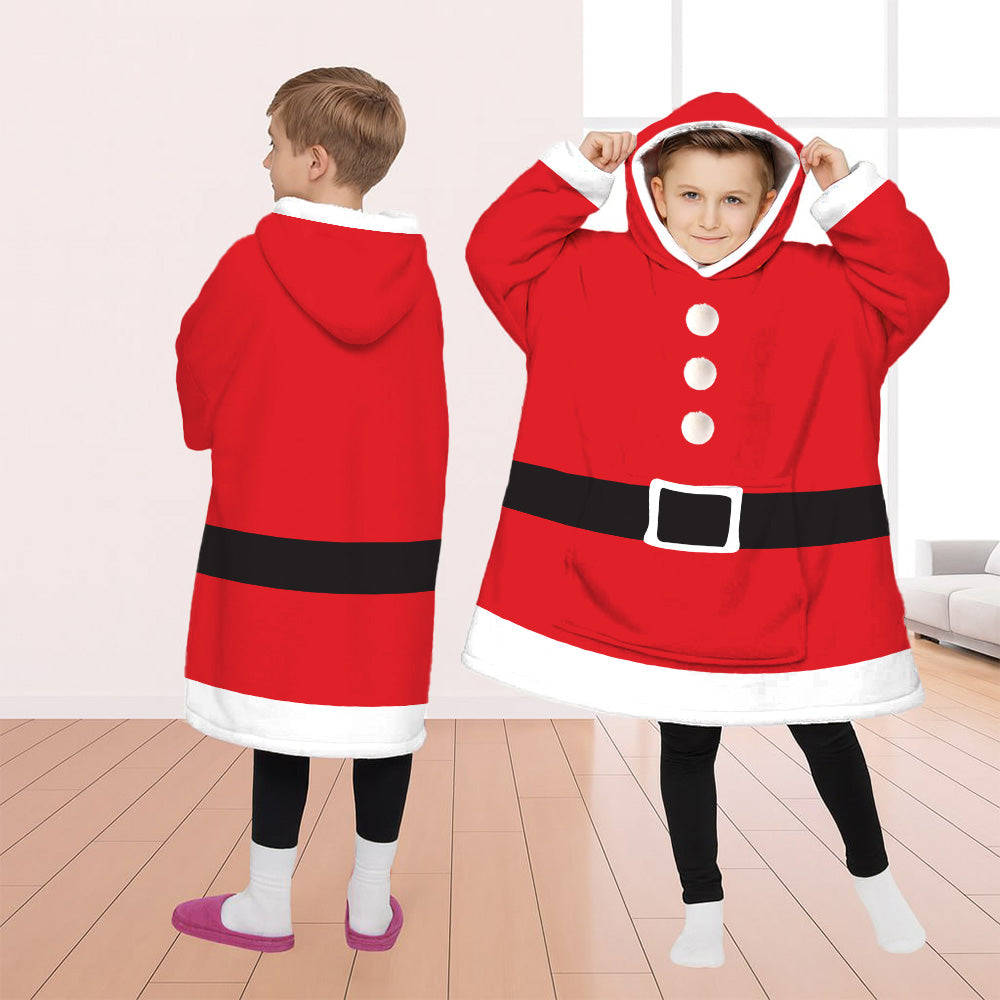 Custom Rudolph & Santa Claus & Elf & Snowman Oversized Fleece Hoodie Matching Christmas Costume for Women Men & Kids Pt99