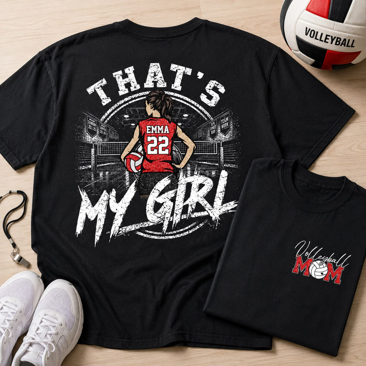 Personalized That's My Girl Shirt, Custom Volleyball Mom Gameday Shirt T1807 VH01