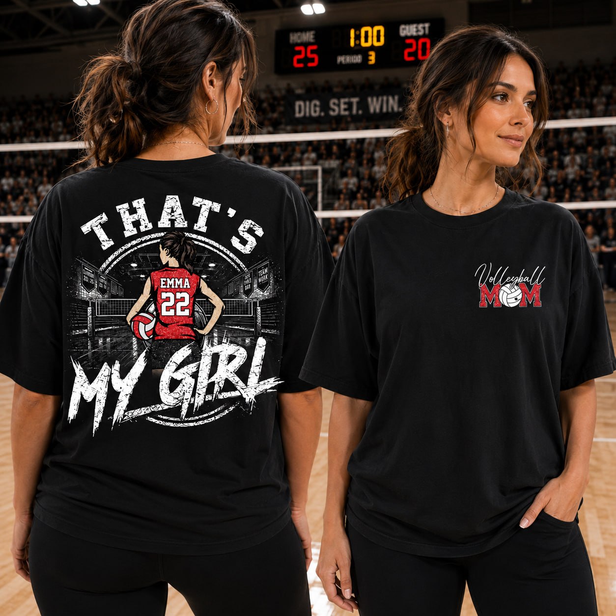 Personalized That's My Girl Shirt, Custom Volleyball Mom Gameday Shirt T1807 VH01