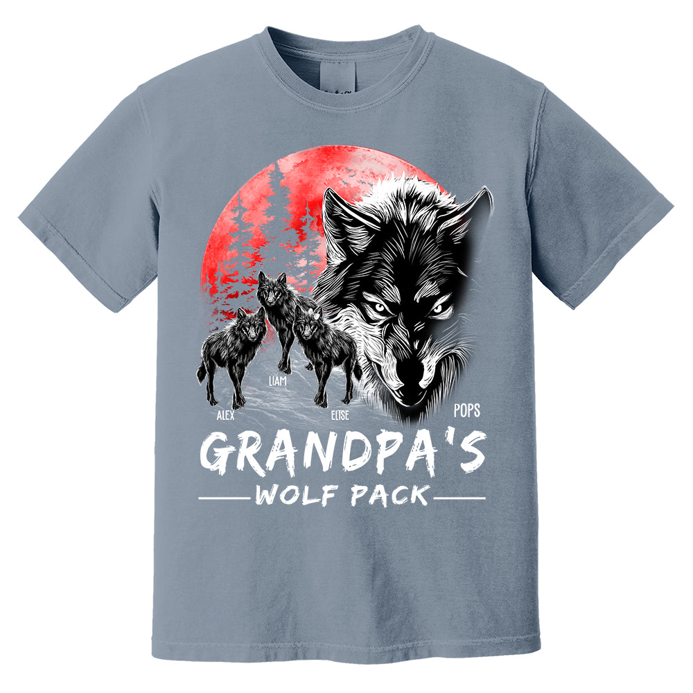 Grandpa Wolf Pack Personalized Shirt - Perfect Father's Day Gift for Dad Pa00