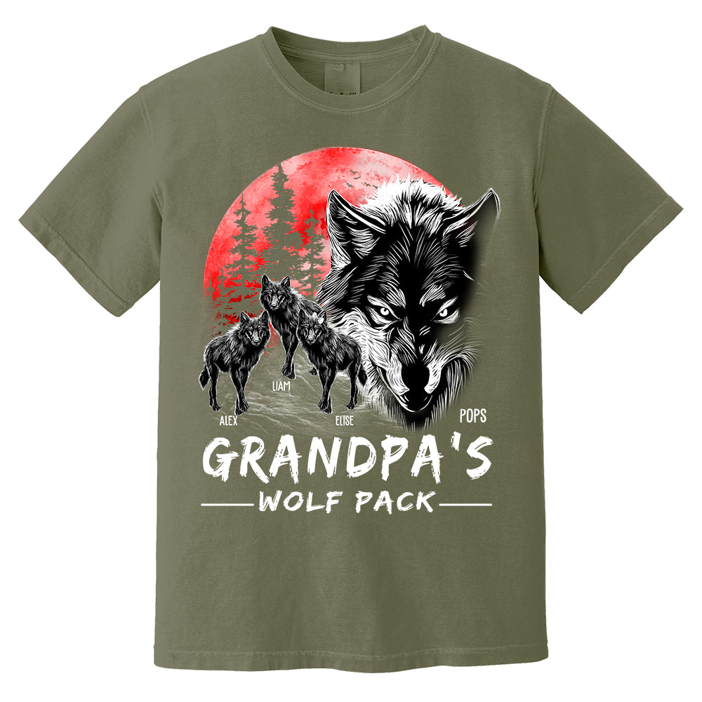 Grandpa Wolf Pack Personalized Shirt - Perfect Father's Day Gift for Dad Pa00