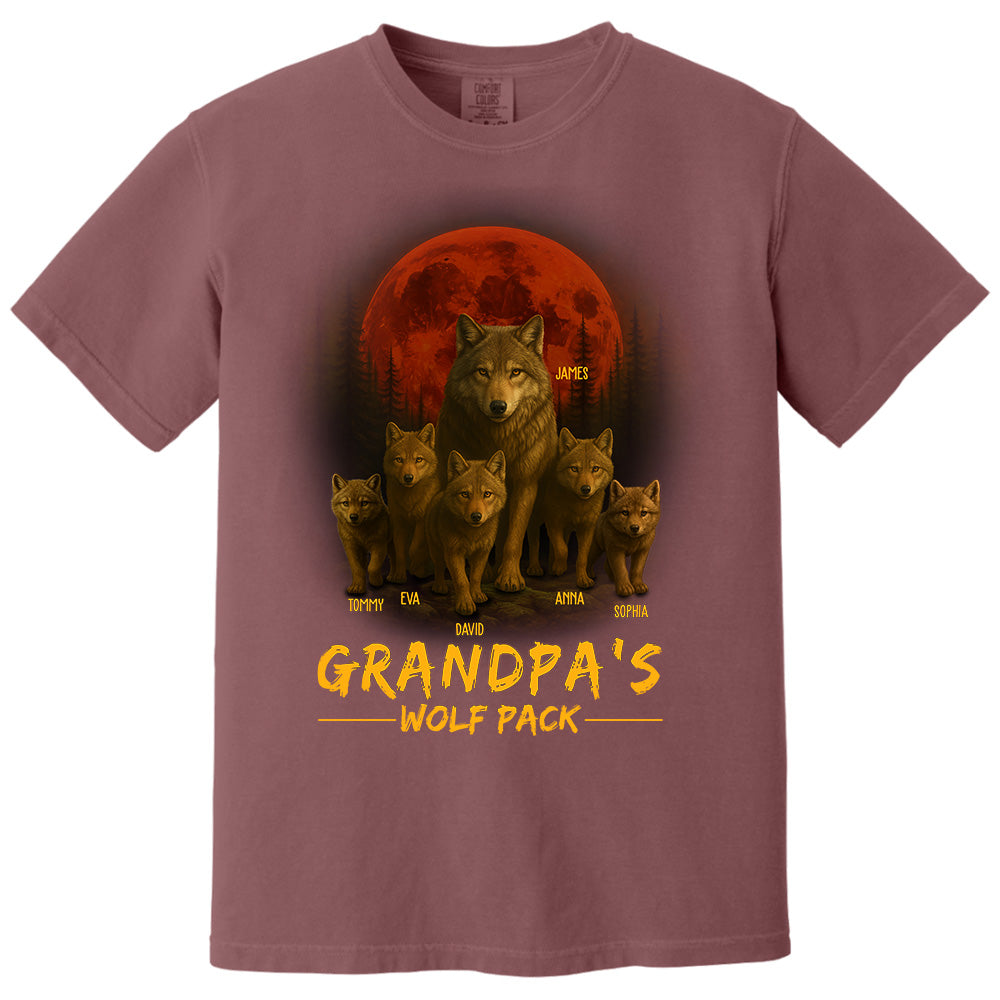 Papa’s Wolf Pack - Family Personalized Custom Unisex T-shirt, Premium T-shirt, Hoodie - Father's Day, Gift For Dad, Grandpa Pt99