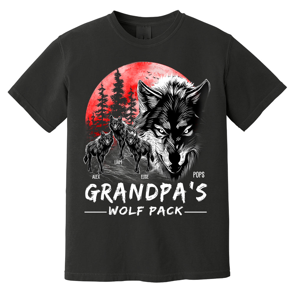 Grandpa Wolf Pack Personalized Shirt - Perfect Father's Day Gift for Dad Pa00