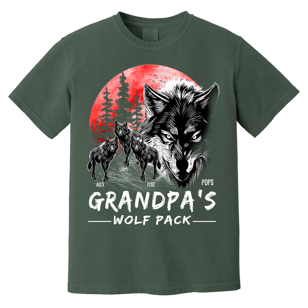 Grandpa Wolf Pack Personalized Shirt - Perfect Father's Day Gift for Dad Pa00