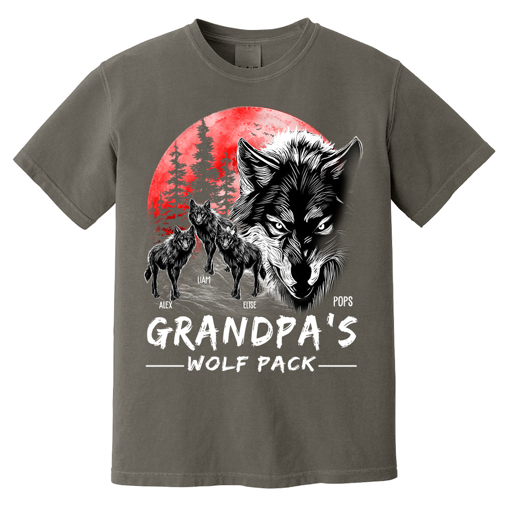 Grandpa Wolf Pack Personalized Shirt - Perfect Father's Day Gift for Dad Pa00