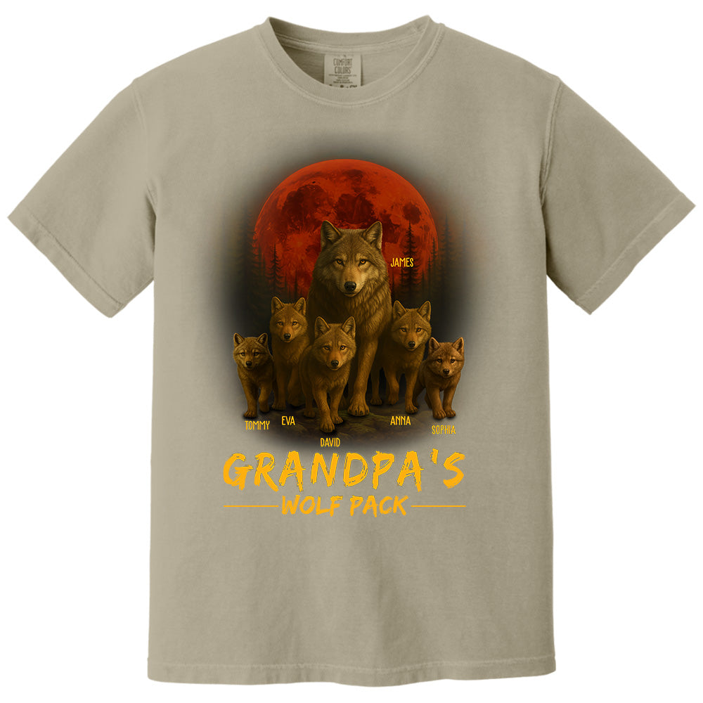 Papa’s Wolf Pack - Family Personalized Custom Unisex T-shirt, Premium T-shirt, Hoodie - Father's Day, Gift For Dad, Grandpa Pt99