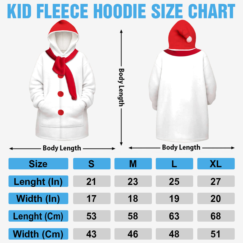 Custom Rudolph & Santa Claus & Elf & Snowman Oversized Fleece Hoodie Matching Christmas Costume for Women Men & Kids Pt99