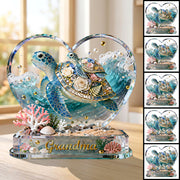 Best Turtle Mom Ever Acrylic Plaque - Personalized Gifts For Grandma VH01