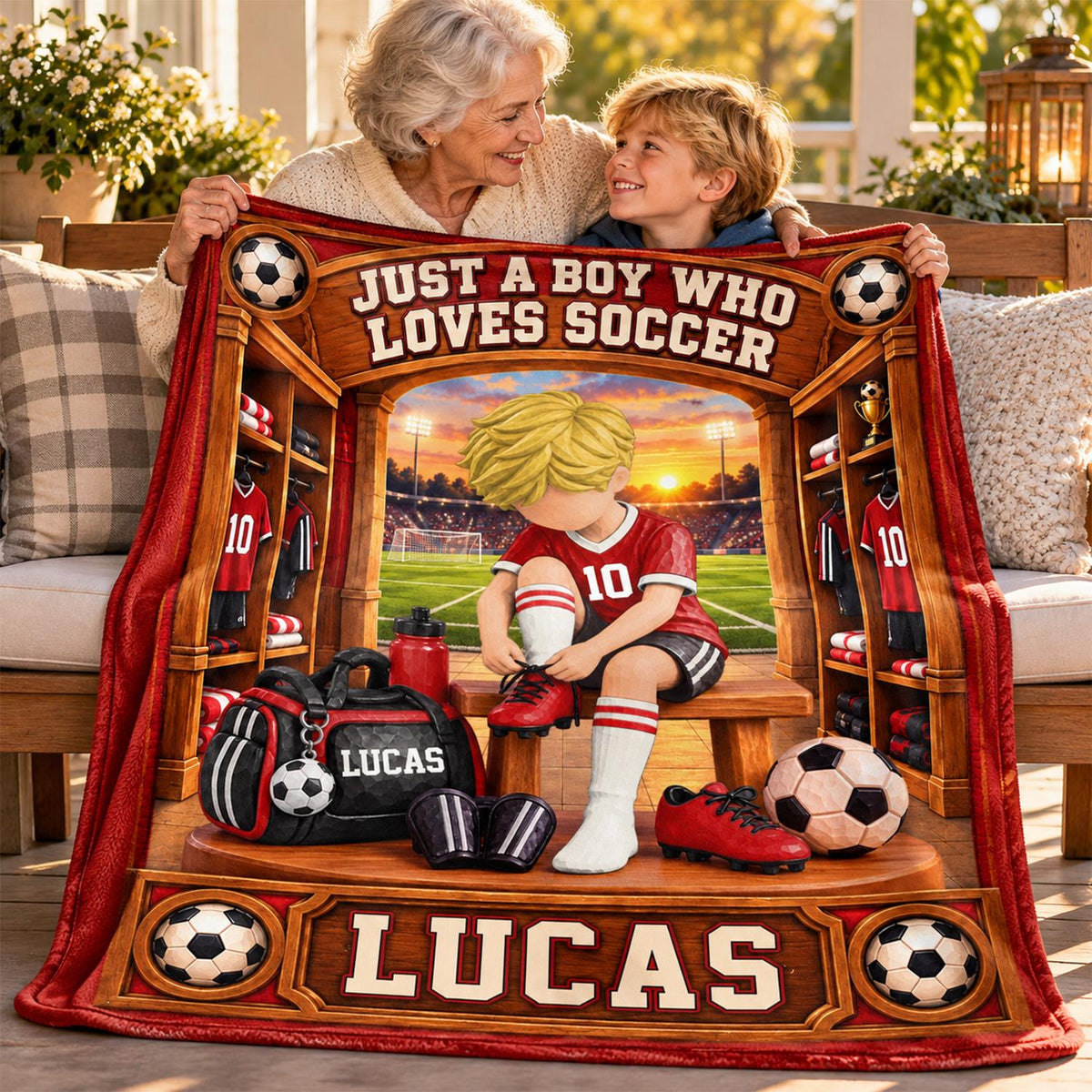 Personalized Soccer Player Blanket, Custom Name Soccer Player Gift Vr1 C2408 Hv01 DH09 
