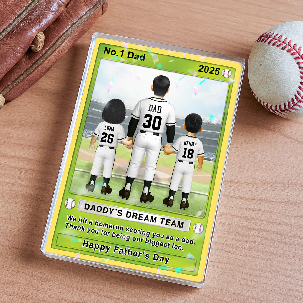 Baseball Dad - Personalized Acrylic Block Plaque For Baseball Dad Husband Grandpa NA04 Tu20