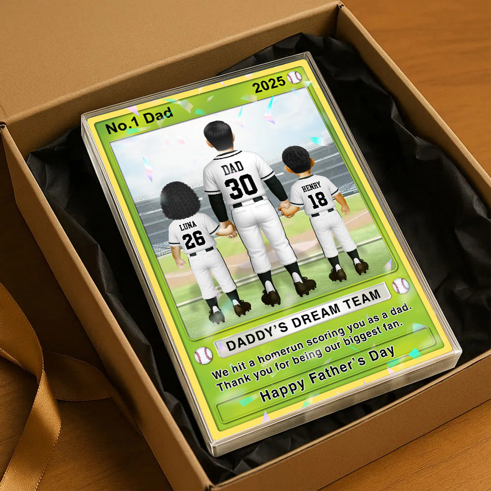 Baseball Dad - Personalized Acrylic Block Plaque For Baseball Dad Husband Grandpa NA04 Tu20
