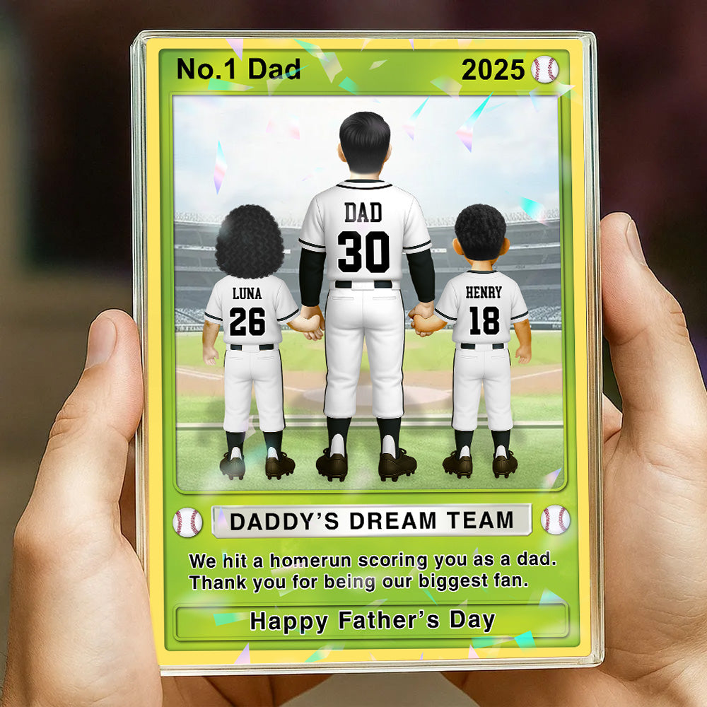 Baseball Dad - Personalized Acrylic Block Plaque For Baseball Dad Husband Grandpa NA04 Tu20