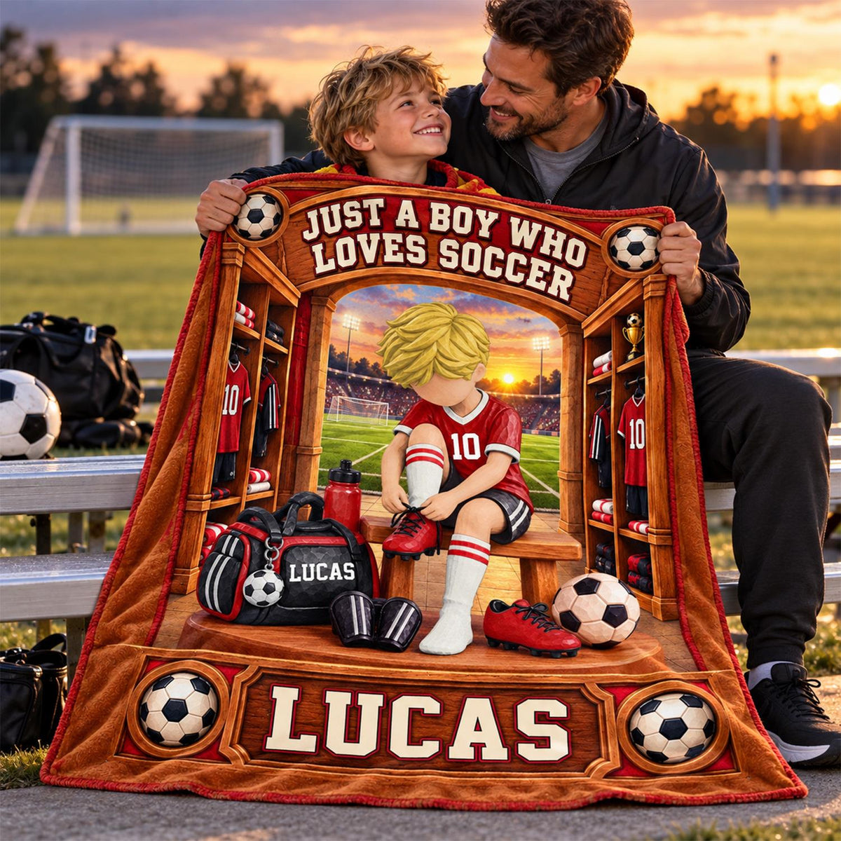 Personalized Soccer Player Blanket, Custom Name Soccer Player Gift Vr1 C2408 Hv01 DH09 