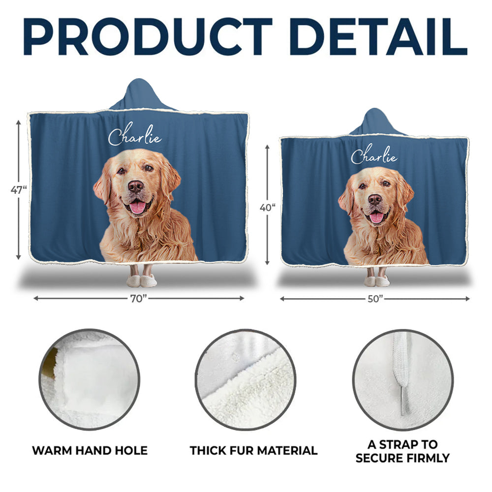 Custom Pet Wearable Blanket Hoodie Using Pet Photo + Name Custom Dog Wearable Blanket Hoodie Personalized Dog Cat Picture Wearable Blanket Hoodie Pet Photo Tu20