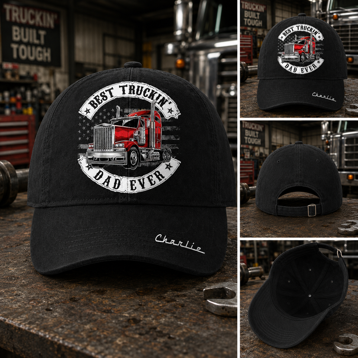 Personalized Best Truckin' Dad Ever Hat, Father's Day Gift L0411 Hv01