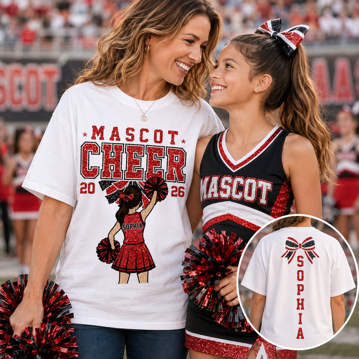Personalized Cheerleader Shirt - Custom Cheer Team Name T-Shirt, Cheer Game Day Shirt for Mom Na02 VH01