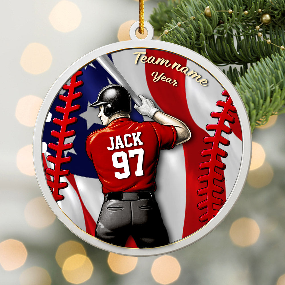 Personalized Baseball Sports Ornaments, Custom Baseball Player Ornament, Baseball Fan Gift, Personalized Baseball Player Keepsake, Sports Lovers Gift Pt99