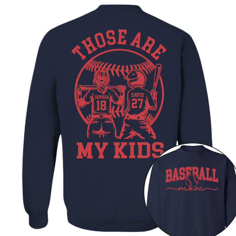 Those Are My Kids - Personalized Baseball Softball Mom Shirt Custom Name Number NA04 Pt99