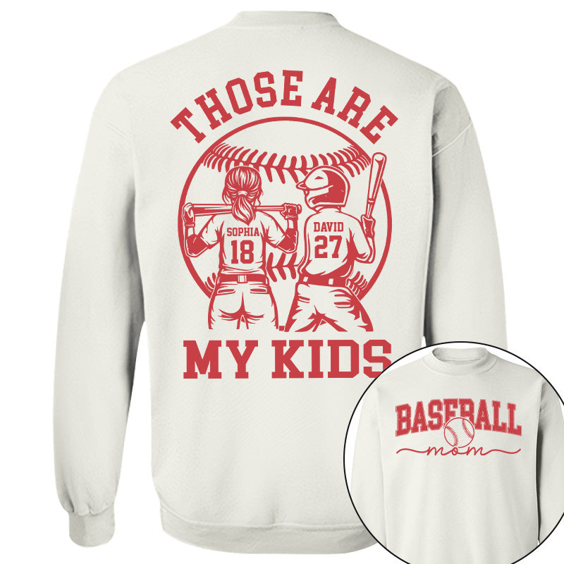 Those Are My Kids - Personalized Baseball Softball Mom Shirt Custom Name Number NA04 Pt99