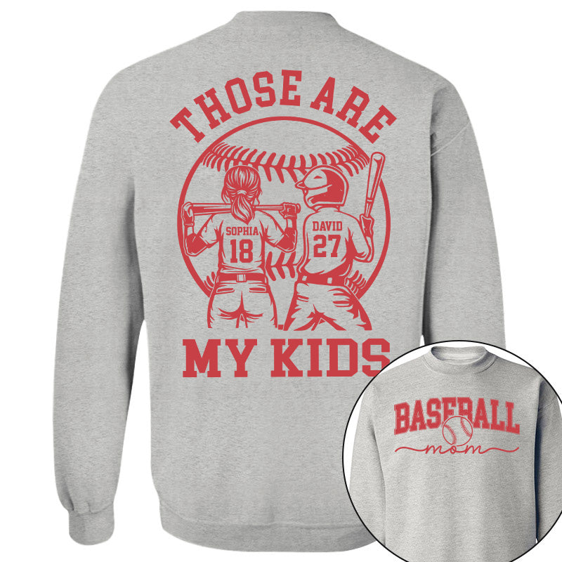 Those Are My Kids - Personalized Baseball Softball Mom Shirt Custom Name Number NA04 Pt99