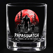 Papasquatch, Like A Grandpa, Just Way More Squatchy Whiskey Glasses