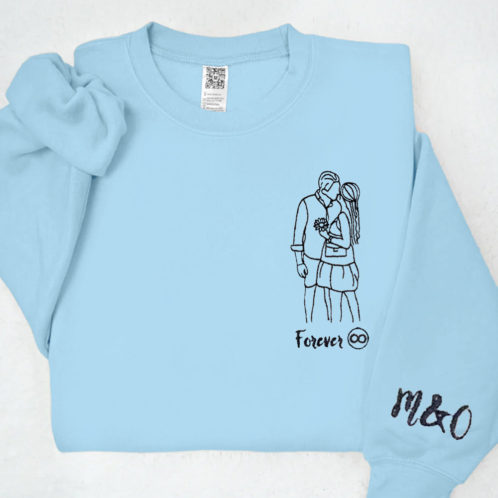 Matching Sweatshirts for Couples Custom Embroidered Sweaters Best Gift Idea for Him Her Girlfriend Boyfriend