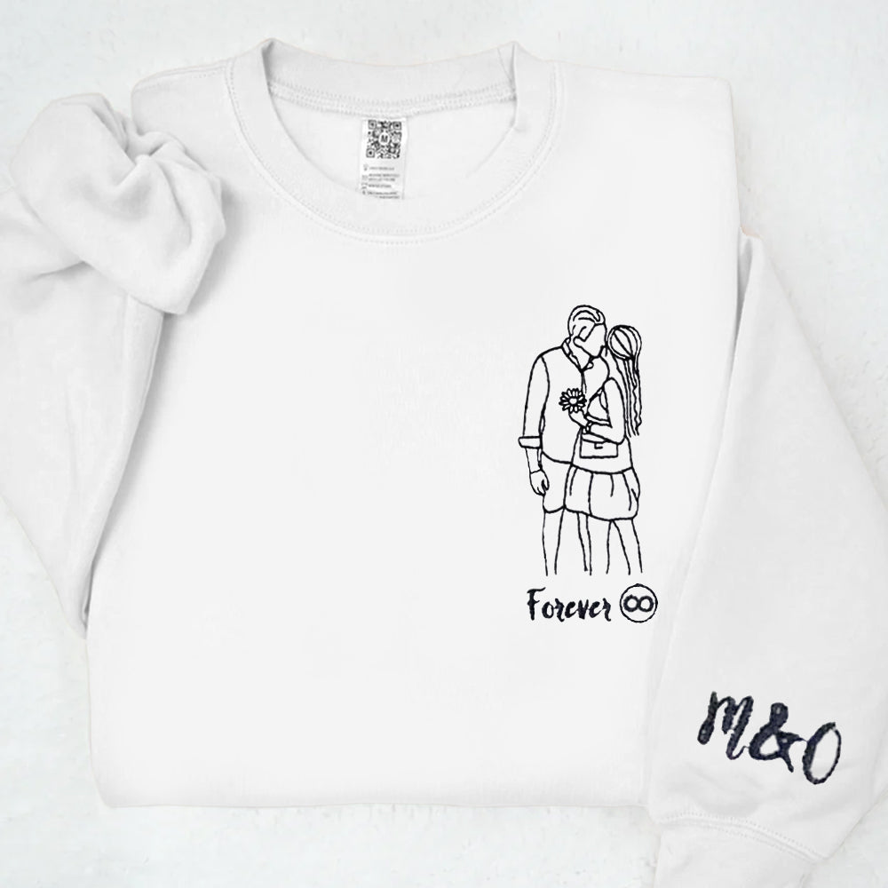 Matching Sweatshirts for Couples Custom Embroidered Sweaters Best Gift Idea for Him Her Girlfriend Boyfriend