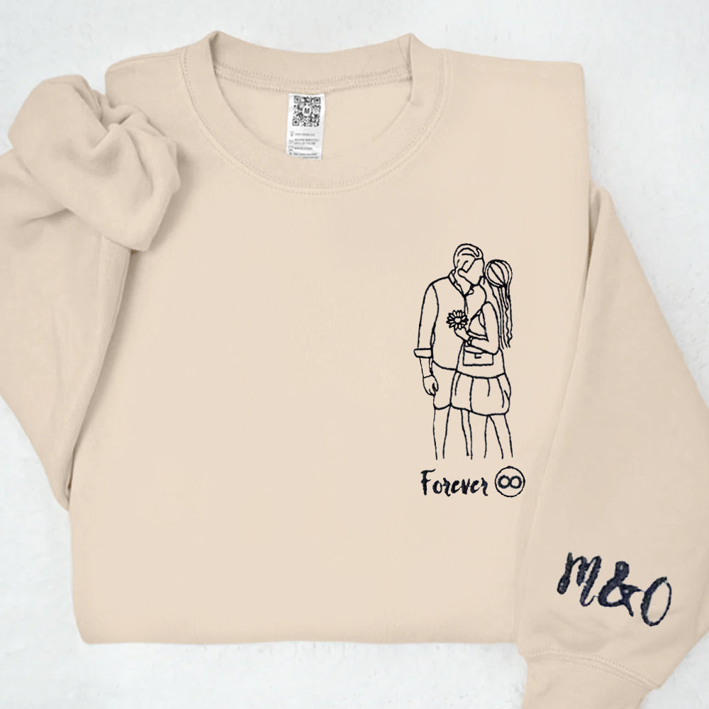 Matching Sweatshirts for Couples Custom Embroidered Sweaters Best Gift Idea for Him Her Girlfriend Boyfriend