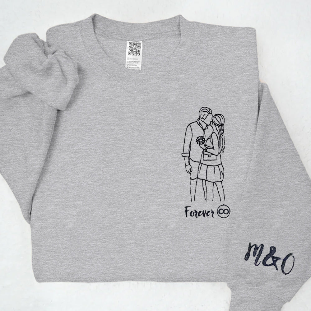 Matching Sweatshirts for Couples Custom Embroidered Sweaters Best Gift Idea for Him Her Girlfriend Boyfriend